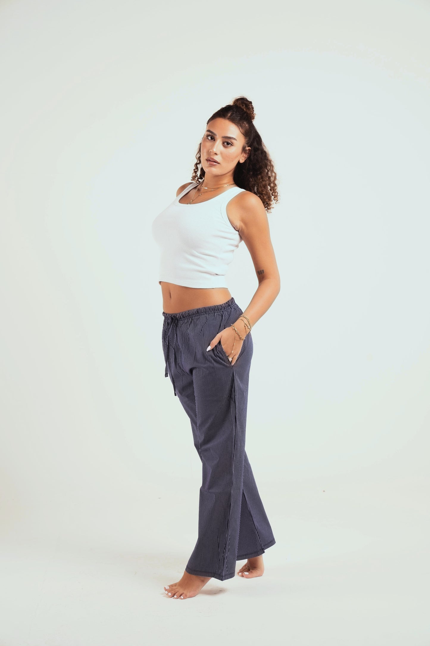 Striped navy pants