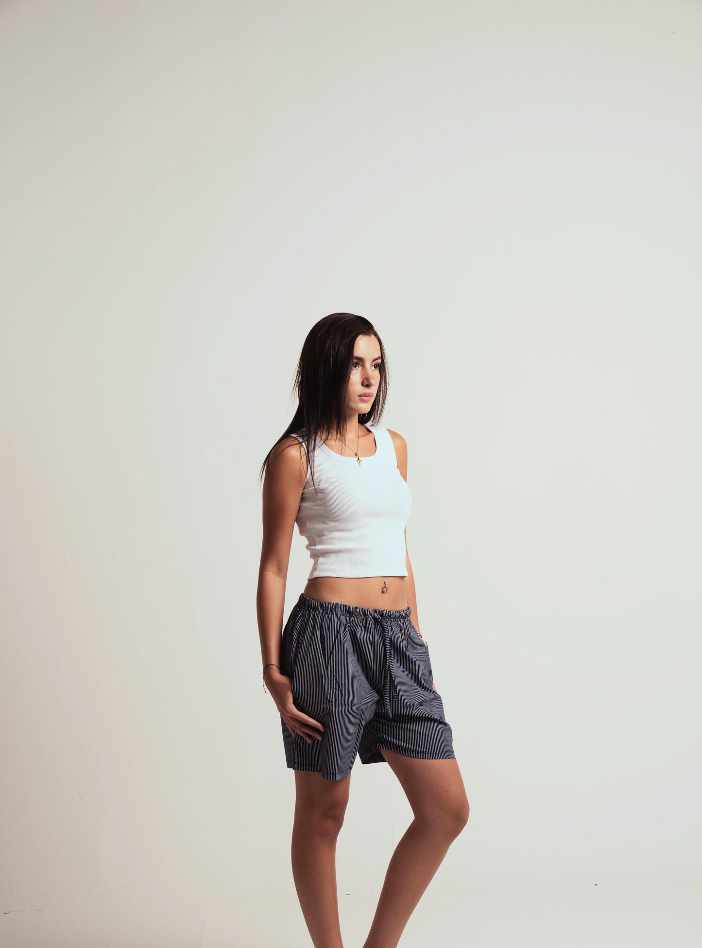 Striped navy short