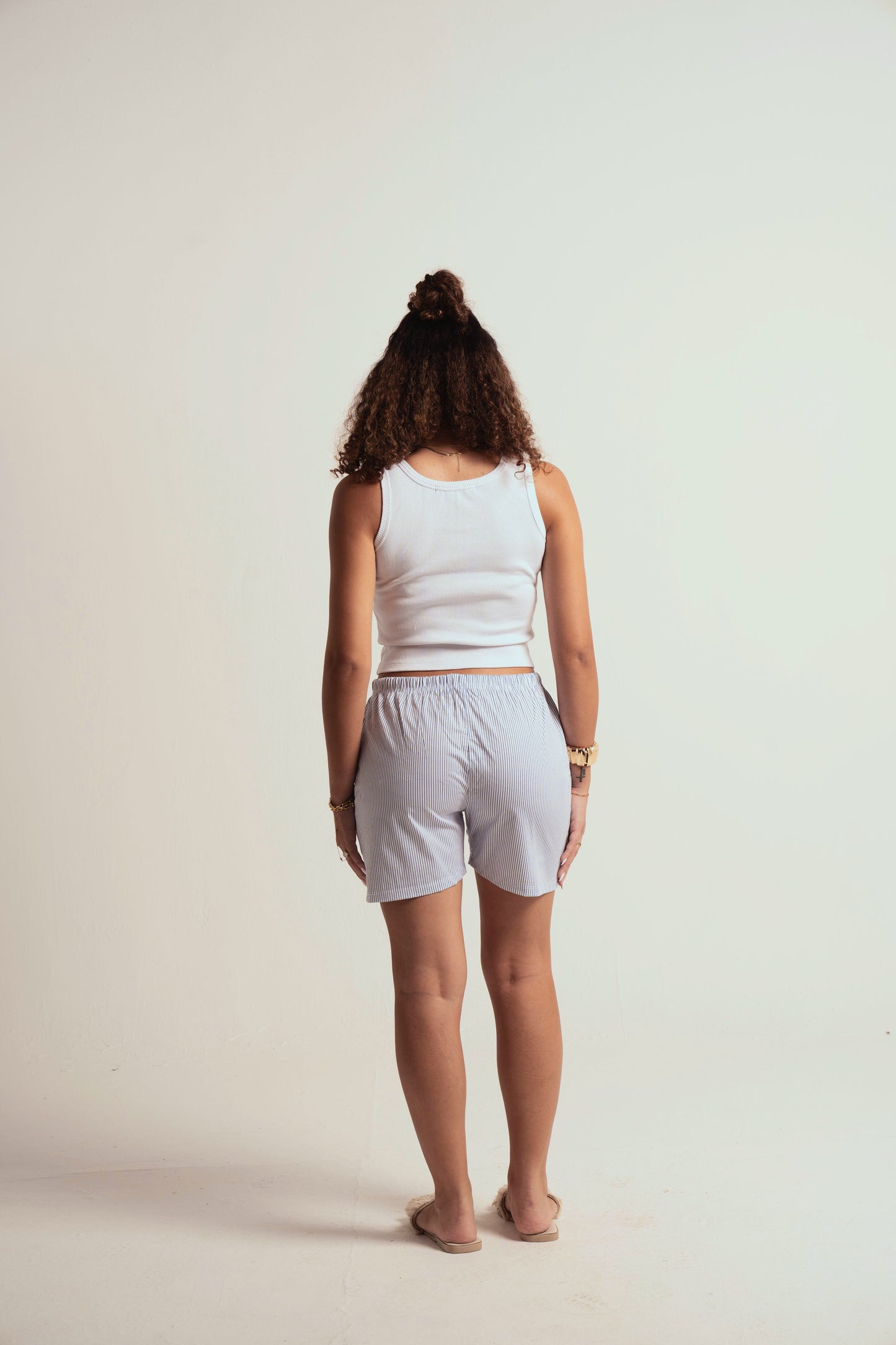Striped light blue short