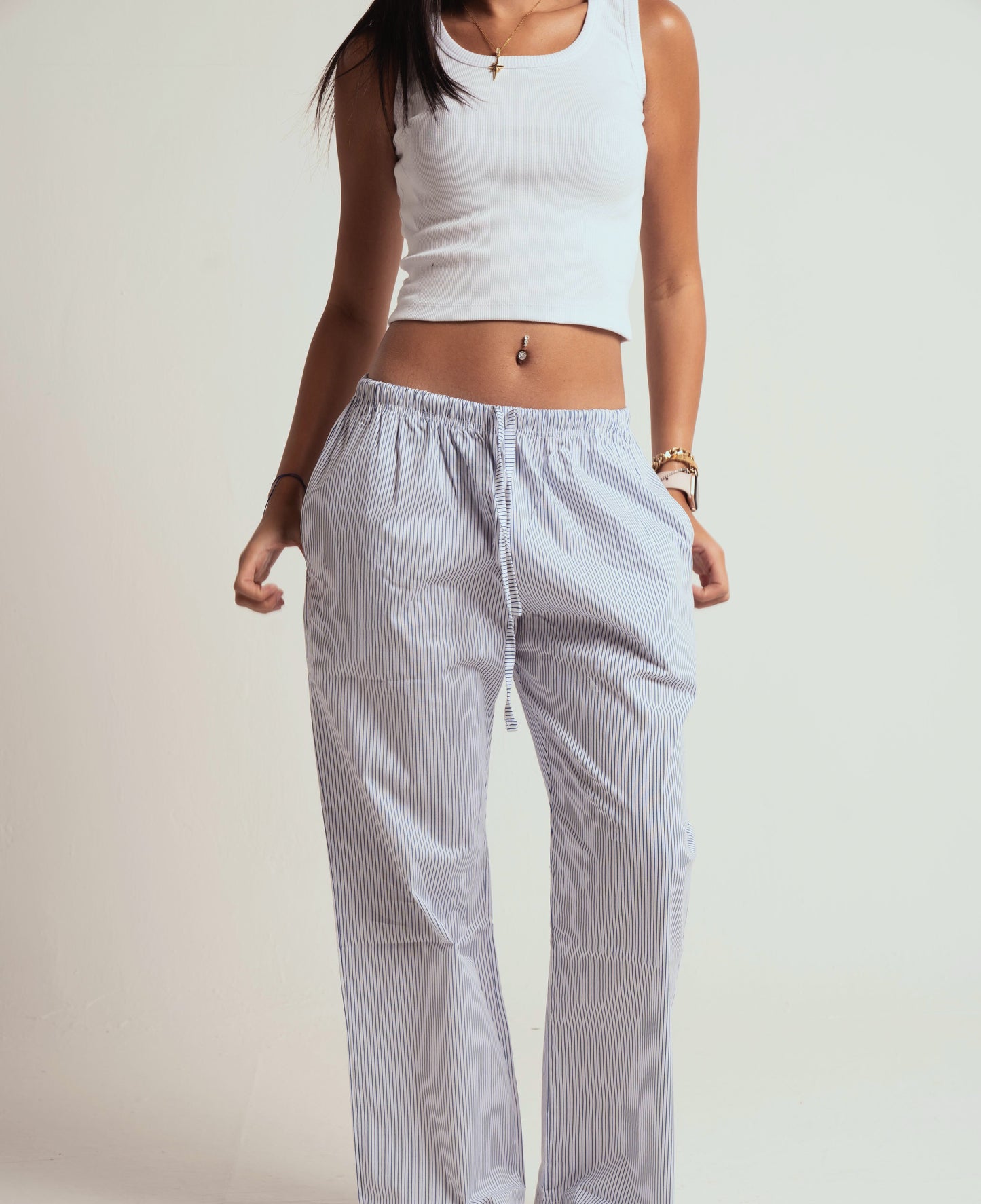 Striped light blue pants