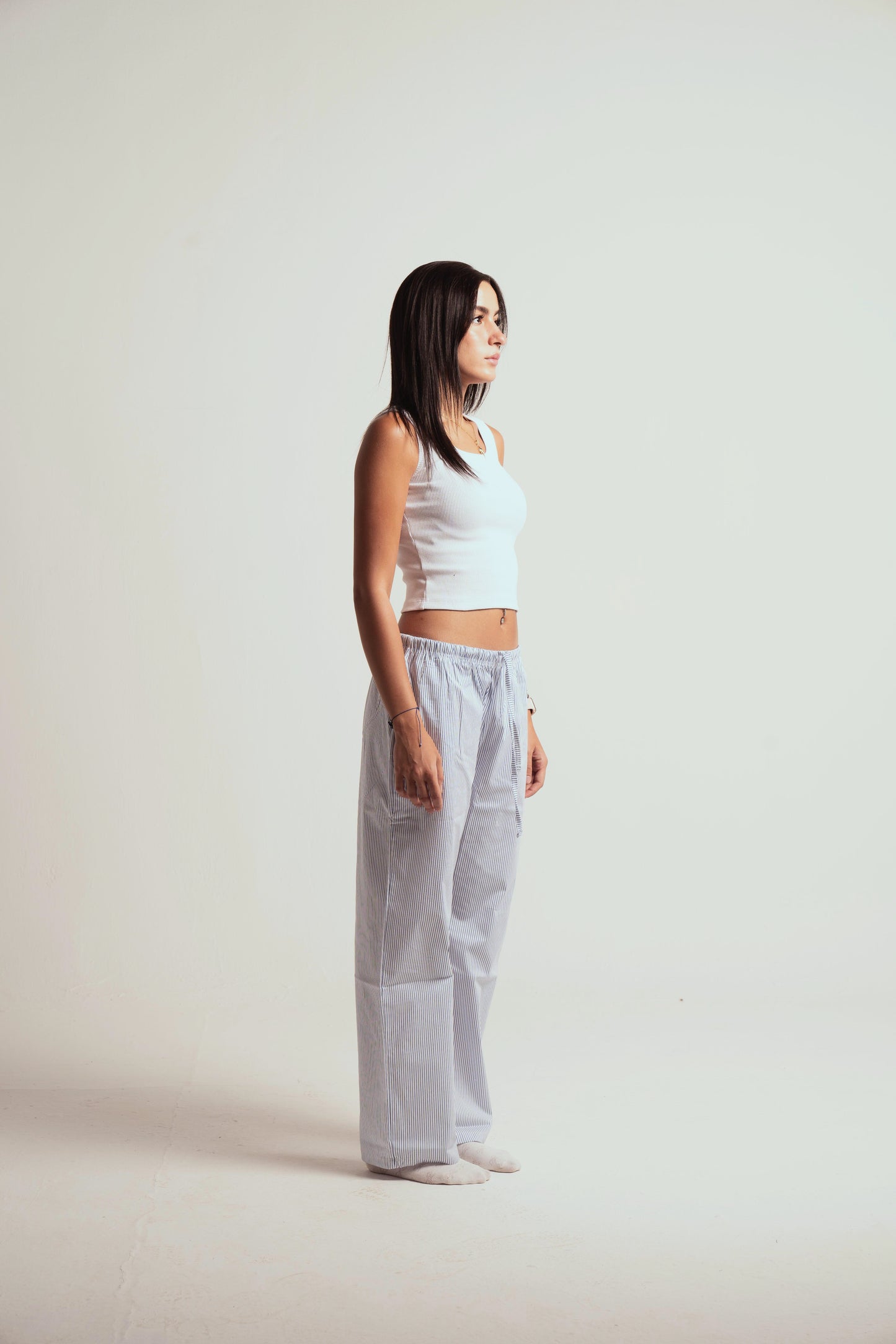 Striped light blue pants