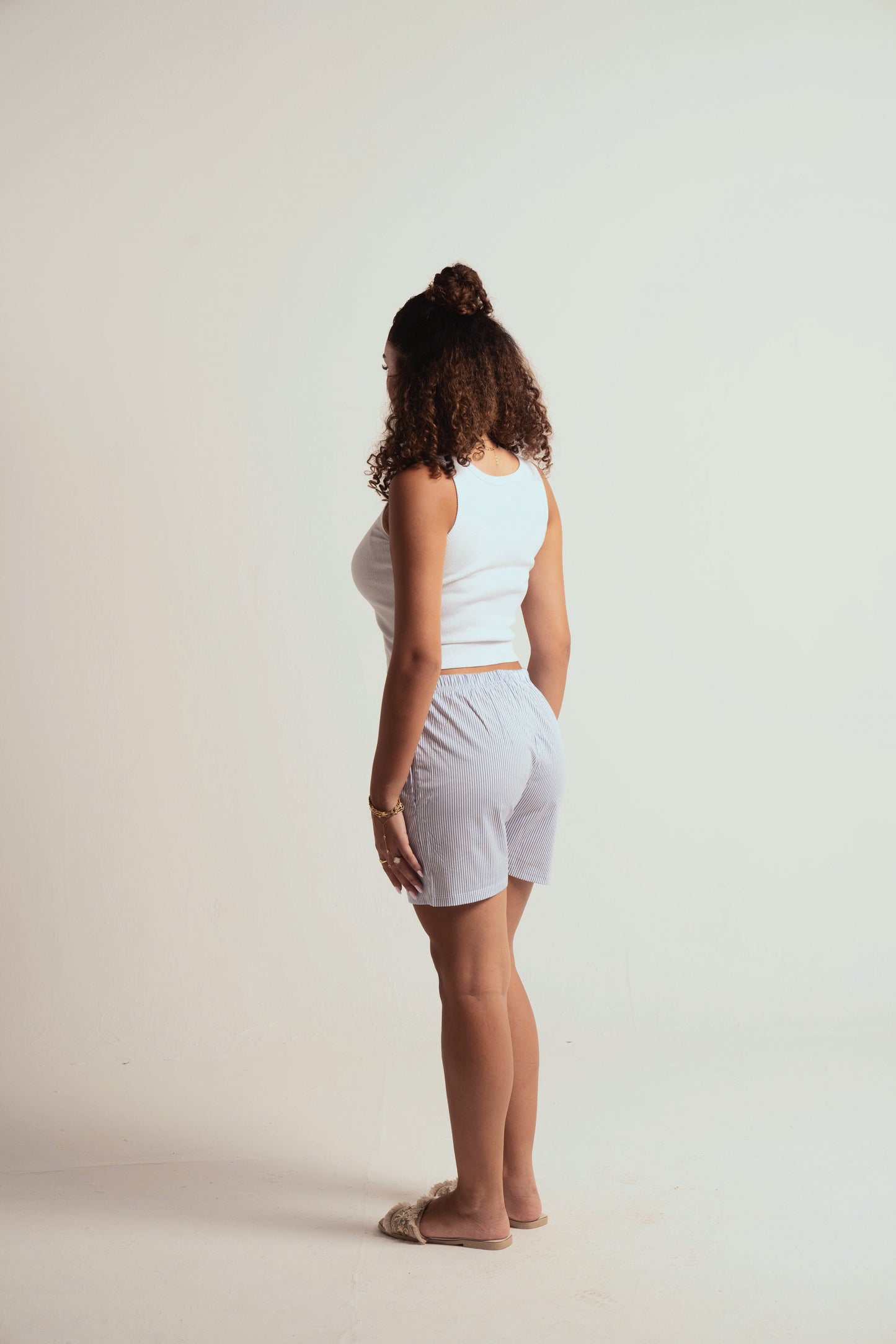 Striped light blue short