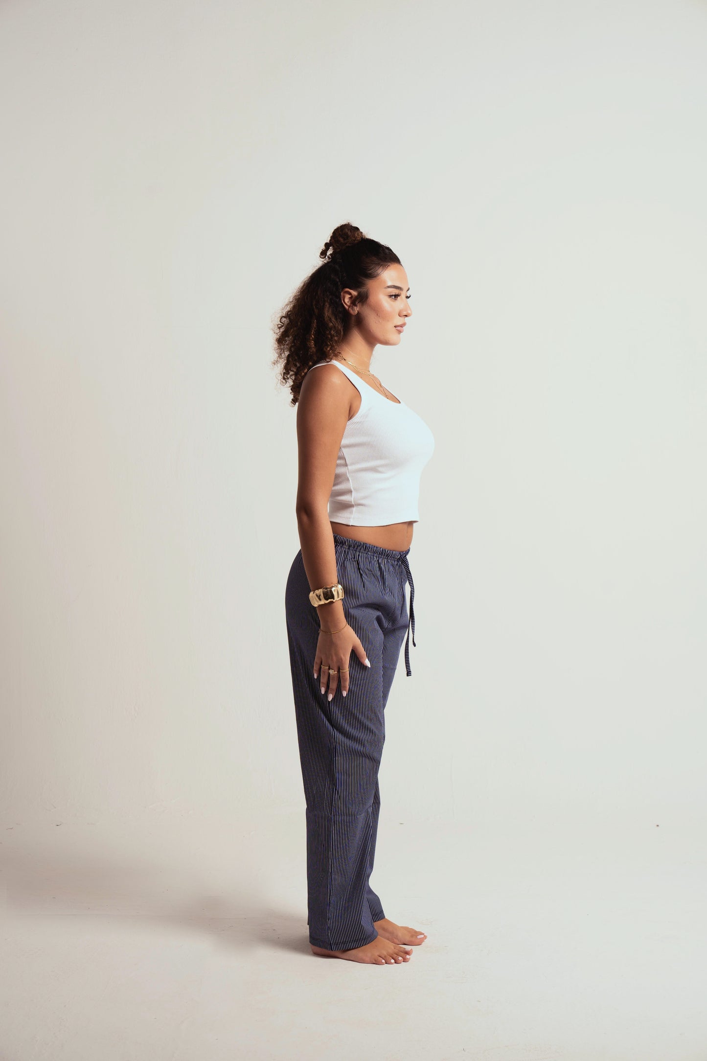 Striped navy pants