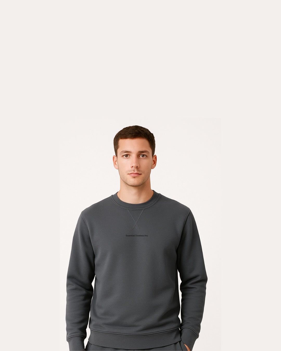 Grey Dual Pocket Crew Neck