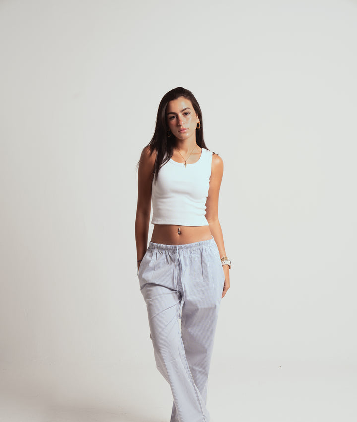 Striped light blue pants