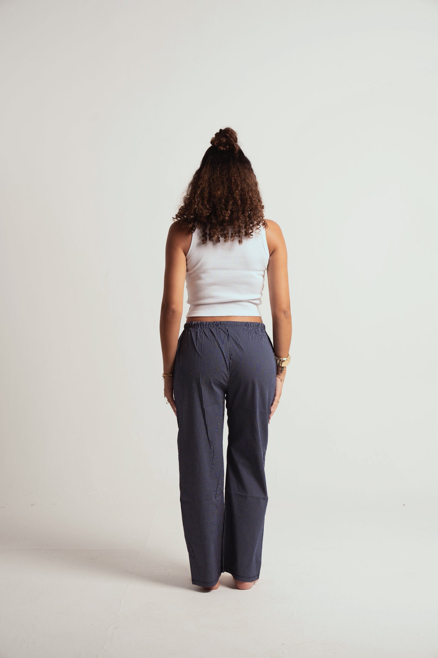 Striped navy pants