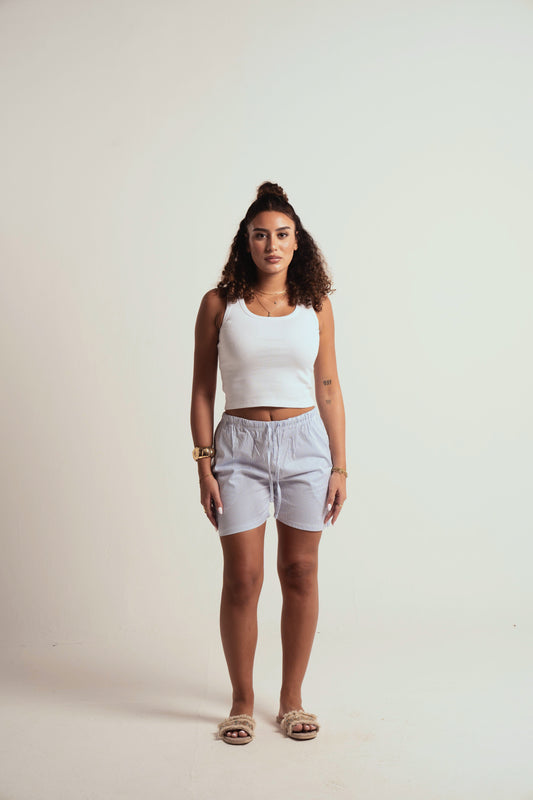Striped light blue short