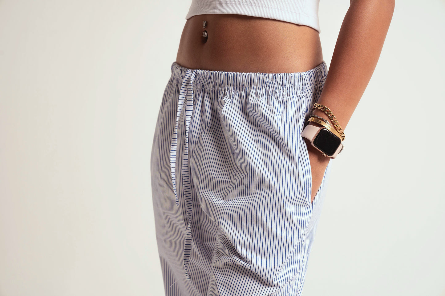 Striped light blue pants